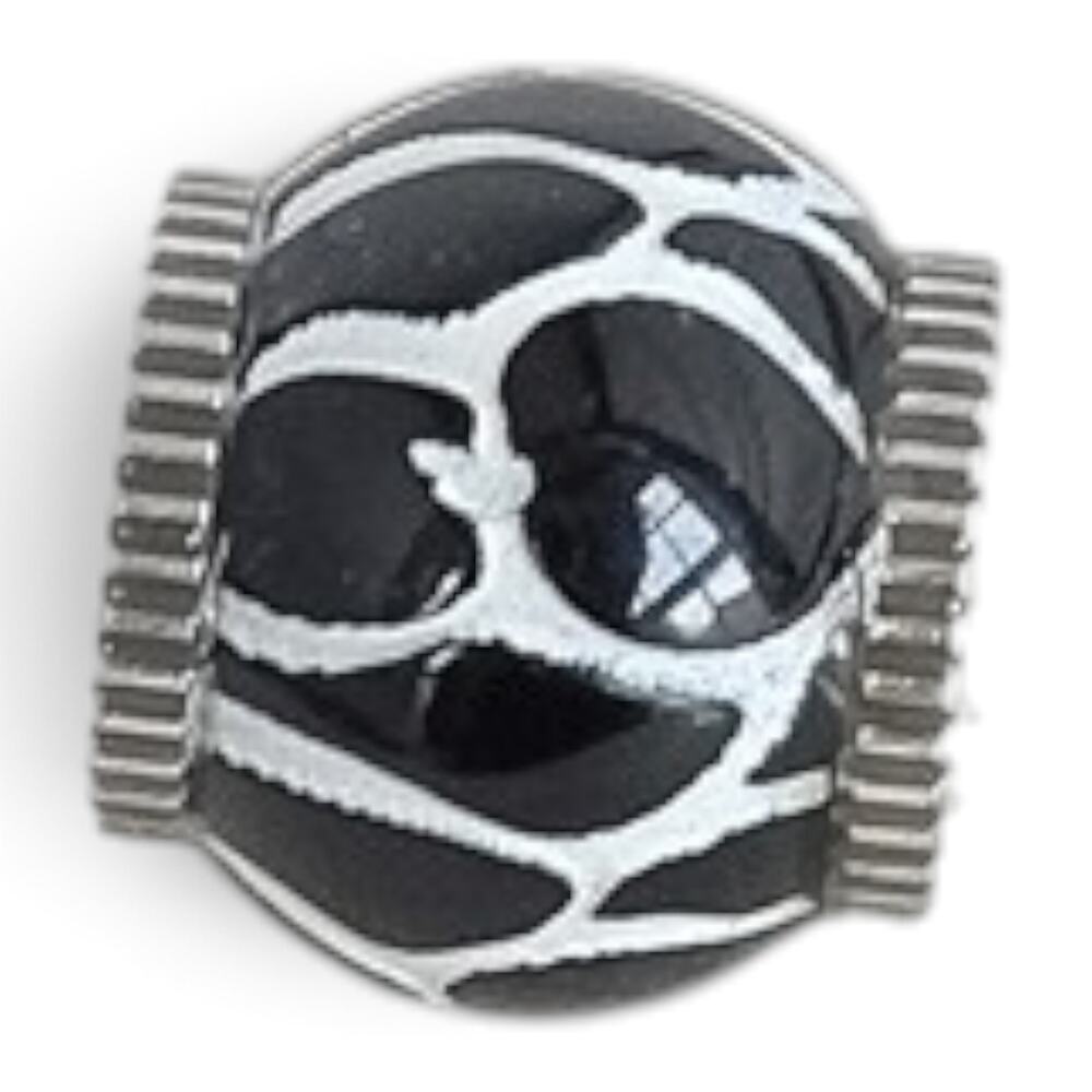 Brighton Vintage Black White Round Spacer Bead Charm Silver Plated Jewelry
